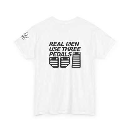 Unisex Heavy Cotton Tee “real men use 3 pedals”