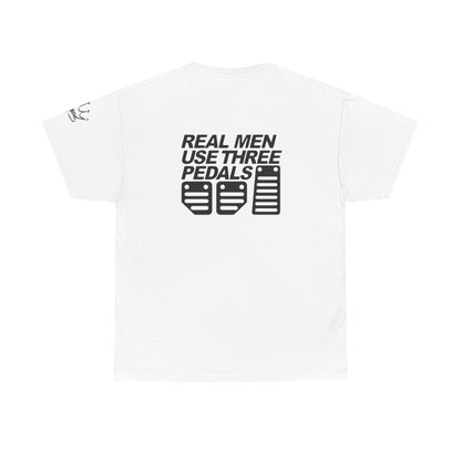 Unisex Heavy Cotton Tee “real men use 3 pedals”